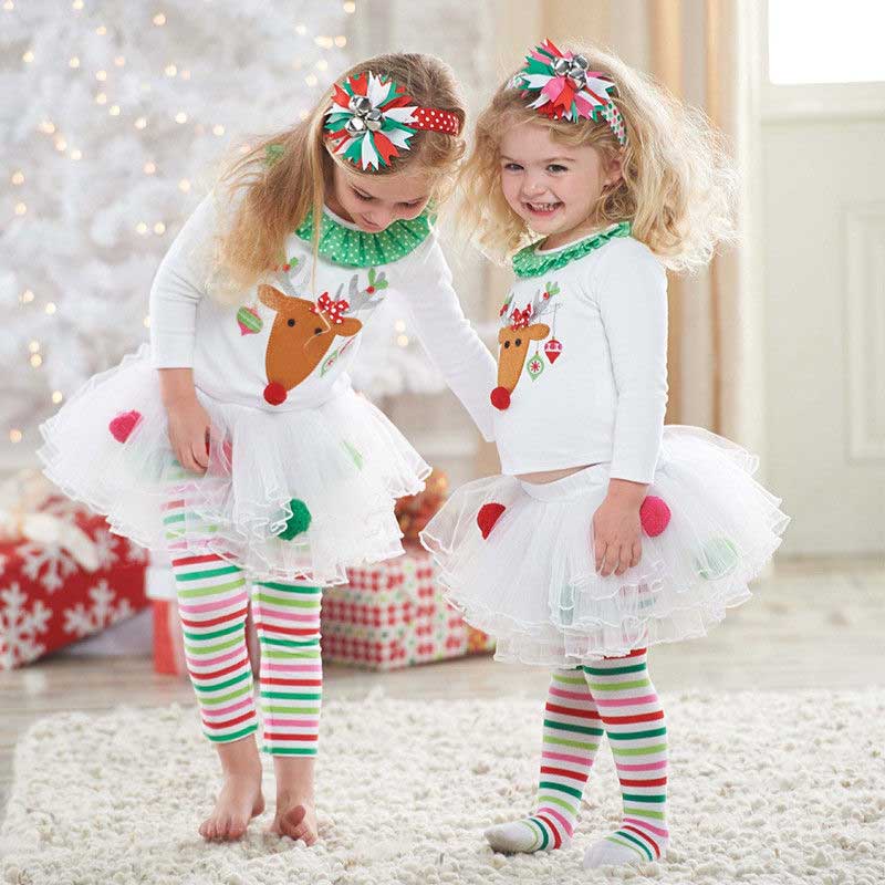 Beautiful Girl Casual Clothing Shiny Christmas Children′ S Party