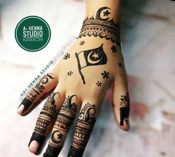 Simple flag mehndi designs for hands