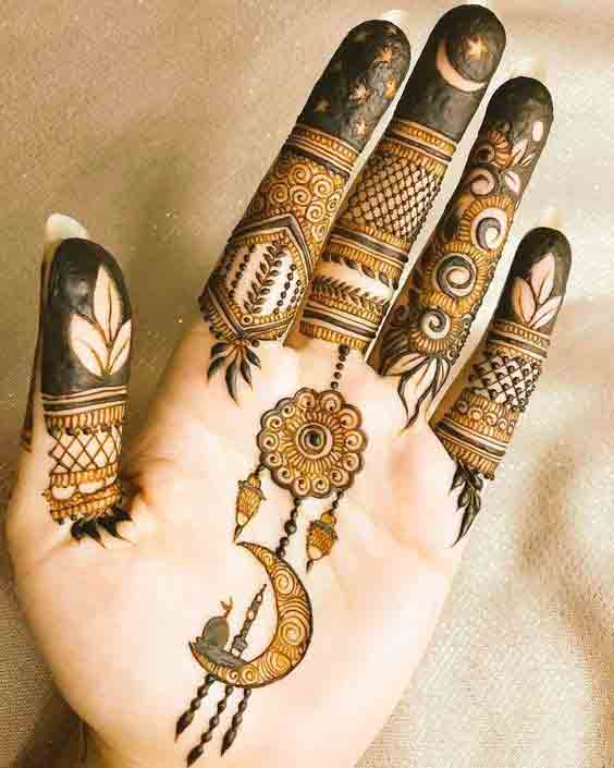 Fingers mehndi design for 14 august